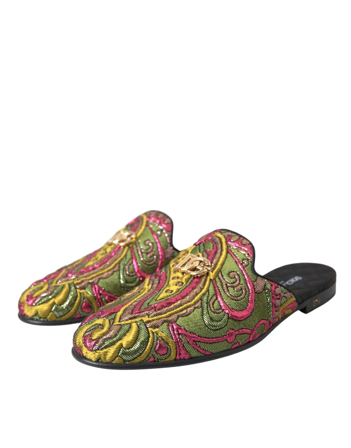 Multicolor Brocade DG Logo Mule Flat Sandals Shoes