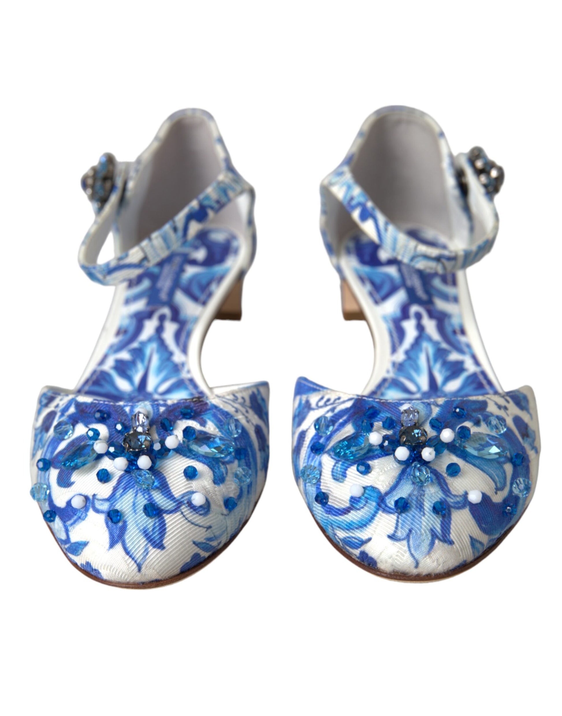 White Majolica Mary Janes Heels Pumps Shoes