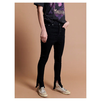 "Black Cotton Women's Skinny Jean"