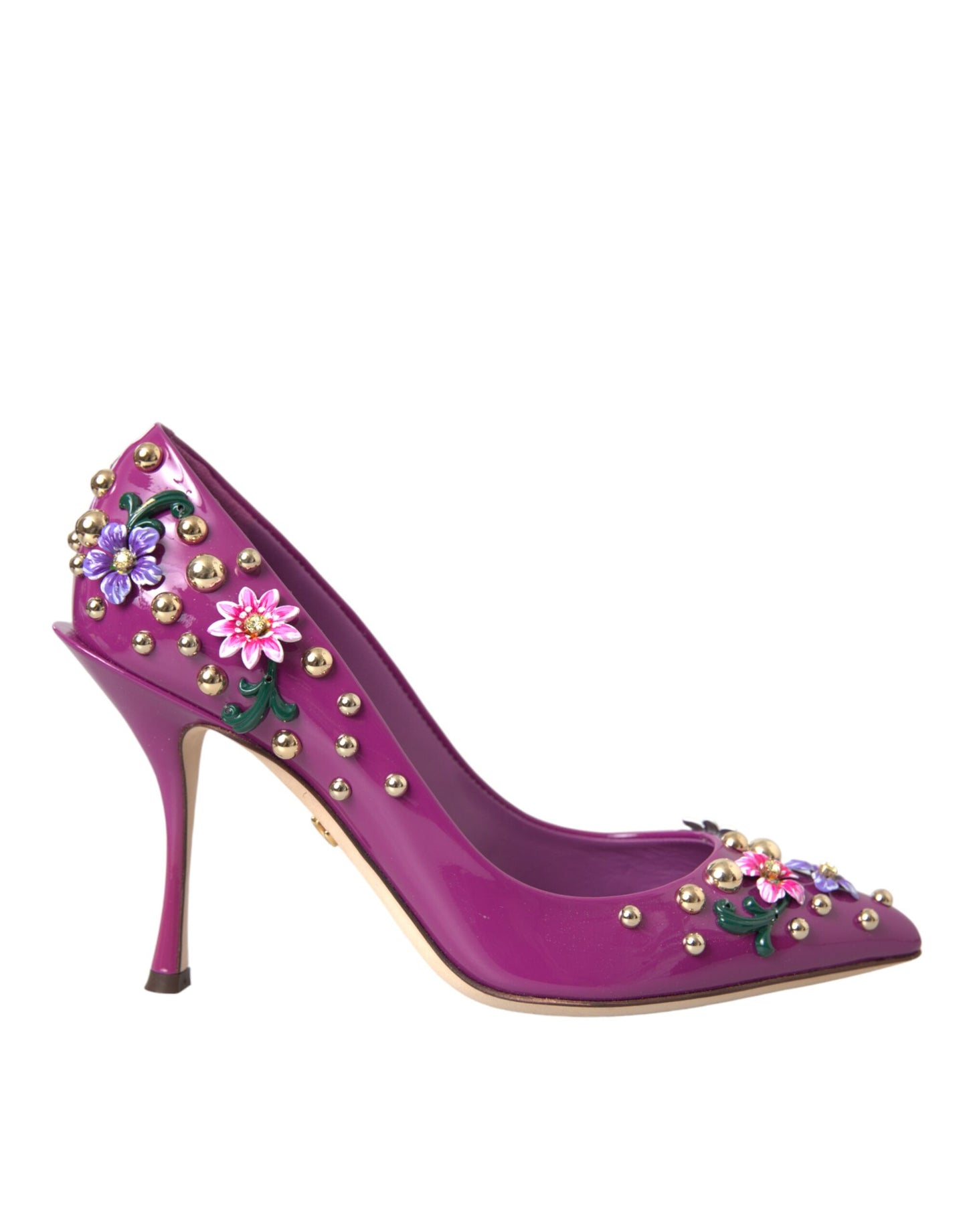 Purple Embellished High Heels Pumps Shoes