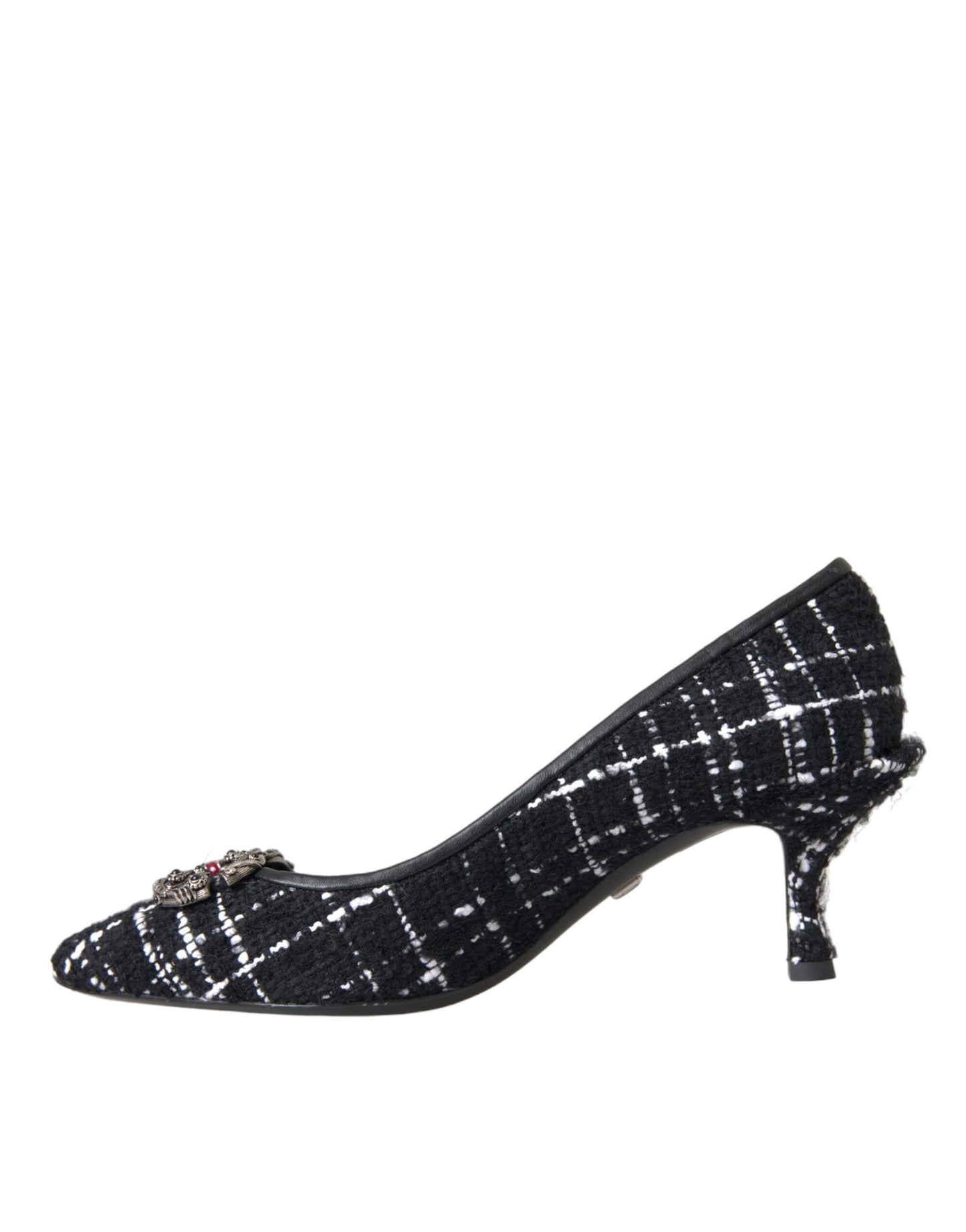 Black White Tweed DG Amore Heels Pumps Shoes