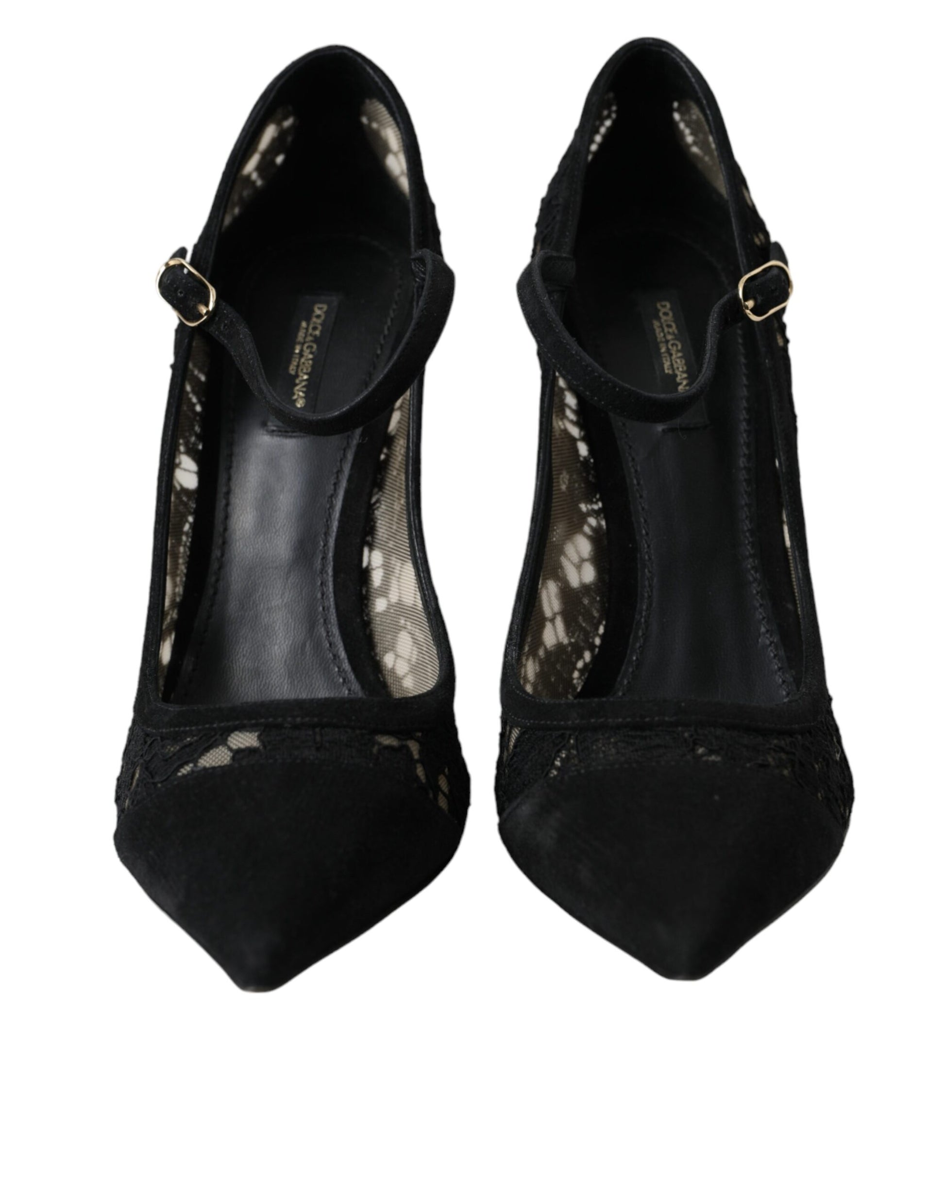 Black Taormina Lace Mary Janes Pumps Shoes