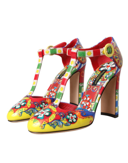 Multicolor Carretto T-strap Sandals Shoes