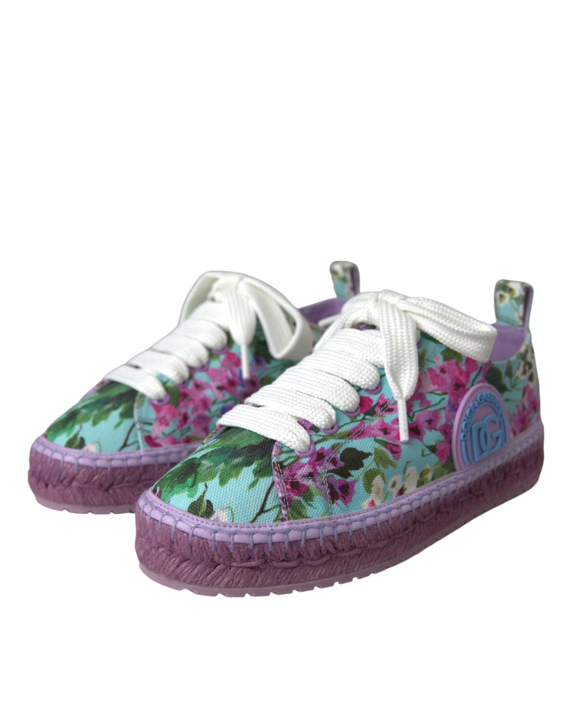 Multicolor Canvas Floral Espadrilles Sneakers Shoes