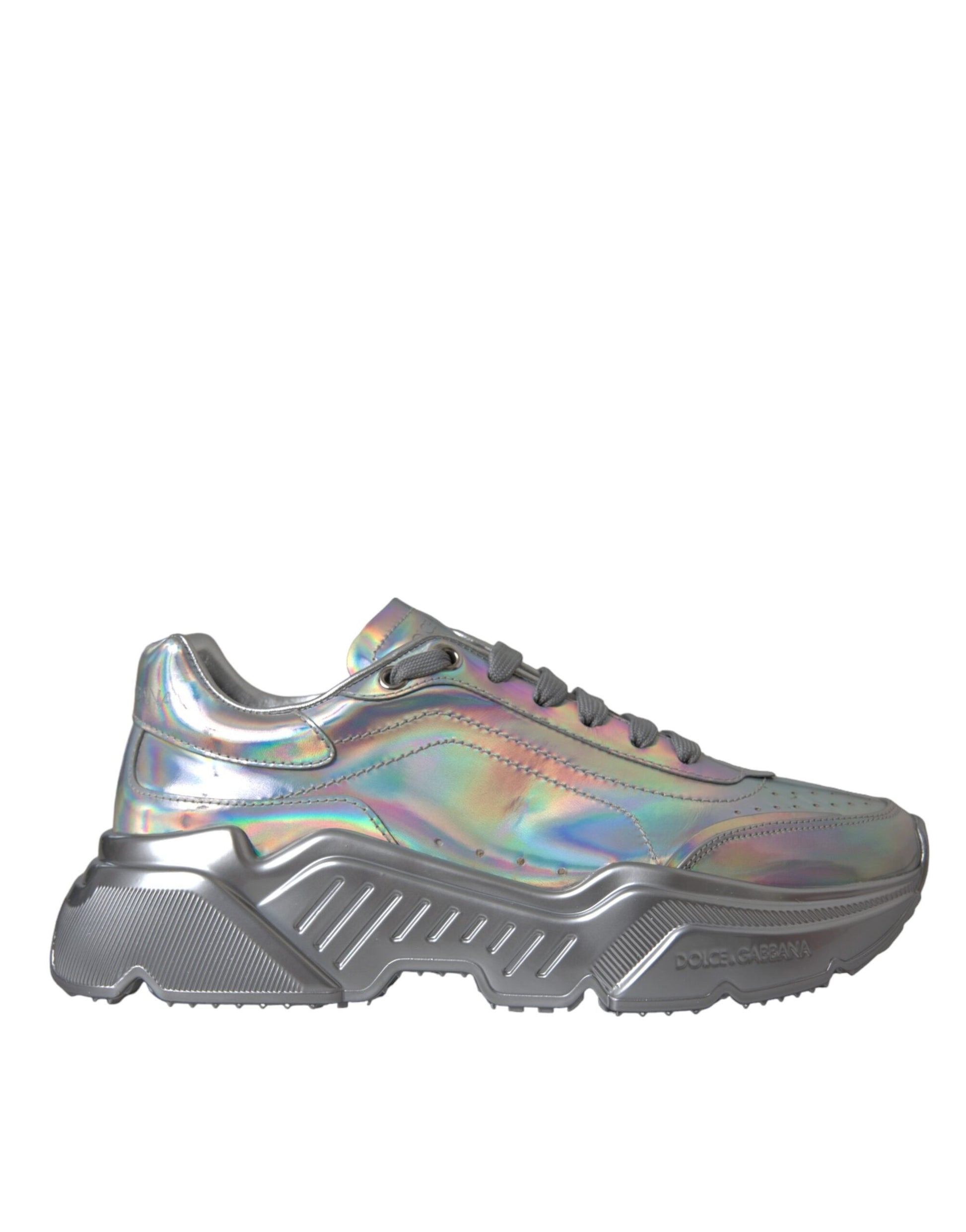 Silver Iridescent DAYMASTER Leather Sneakers Shoes