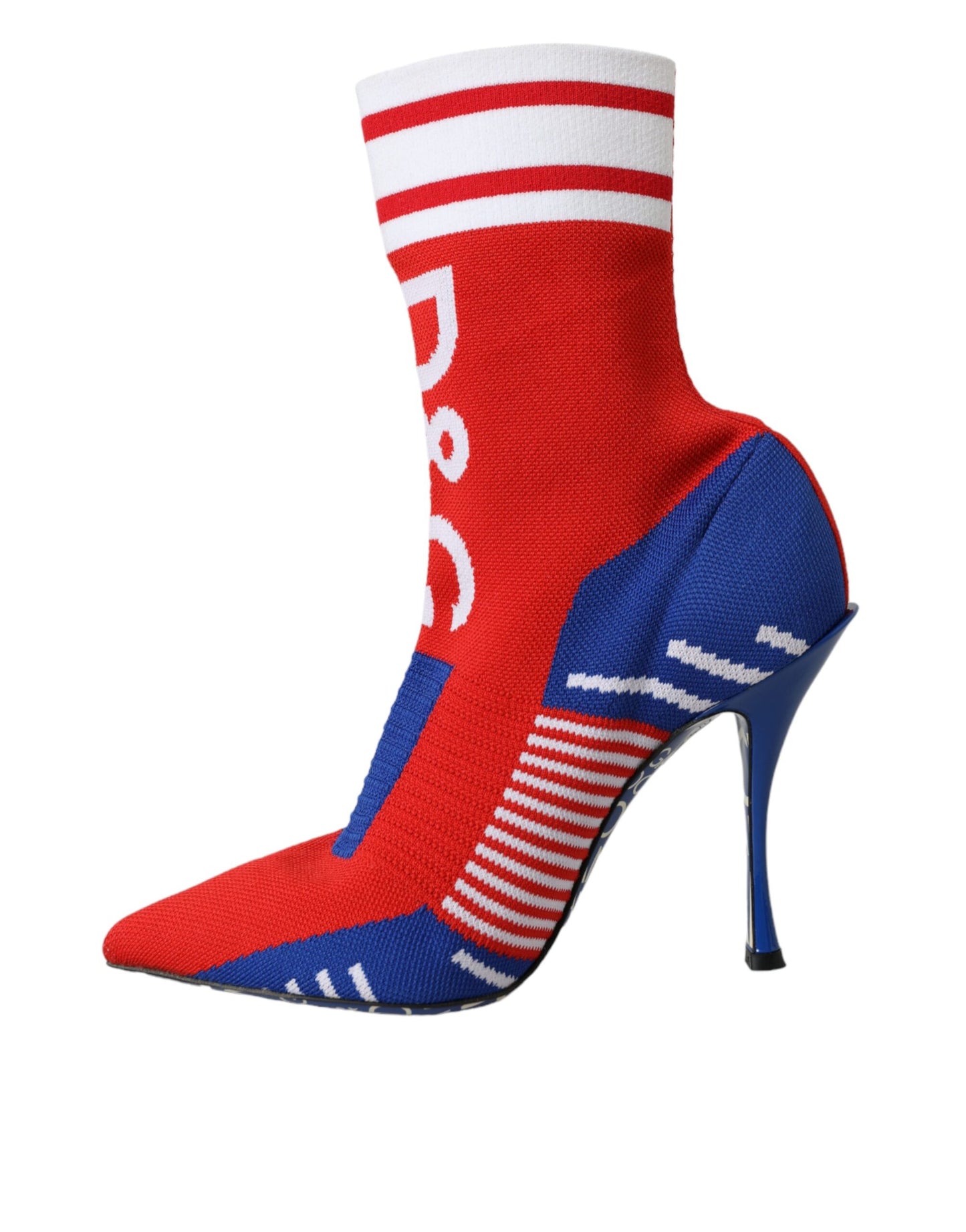 Red Blue Stretch Sock Style Short Boots Logo Shoes