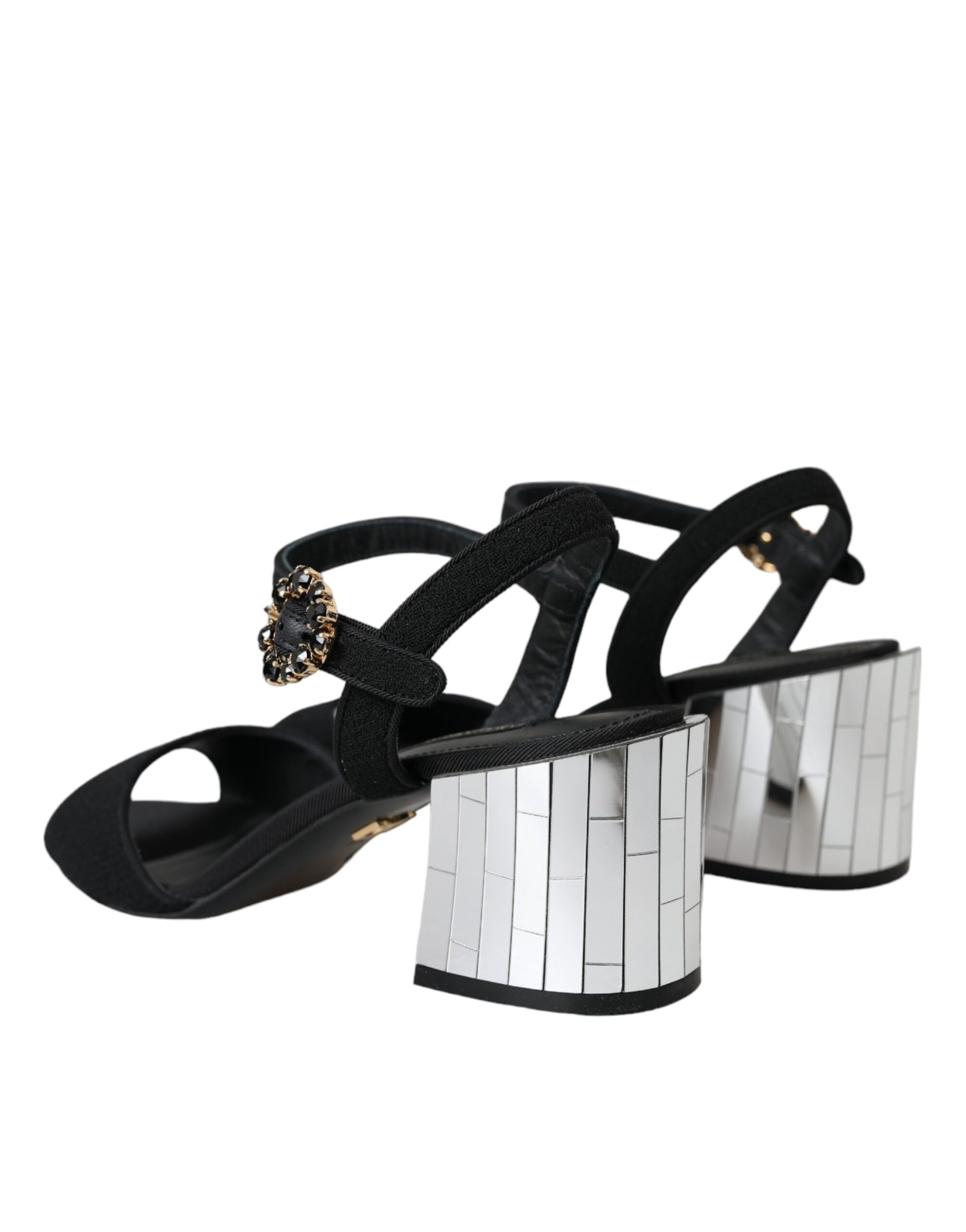 Black Crystal Ankle Strap Keira Sandal Shoes