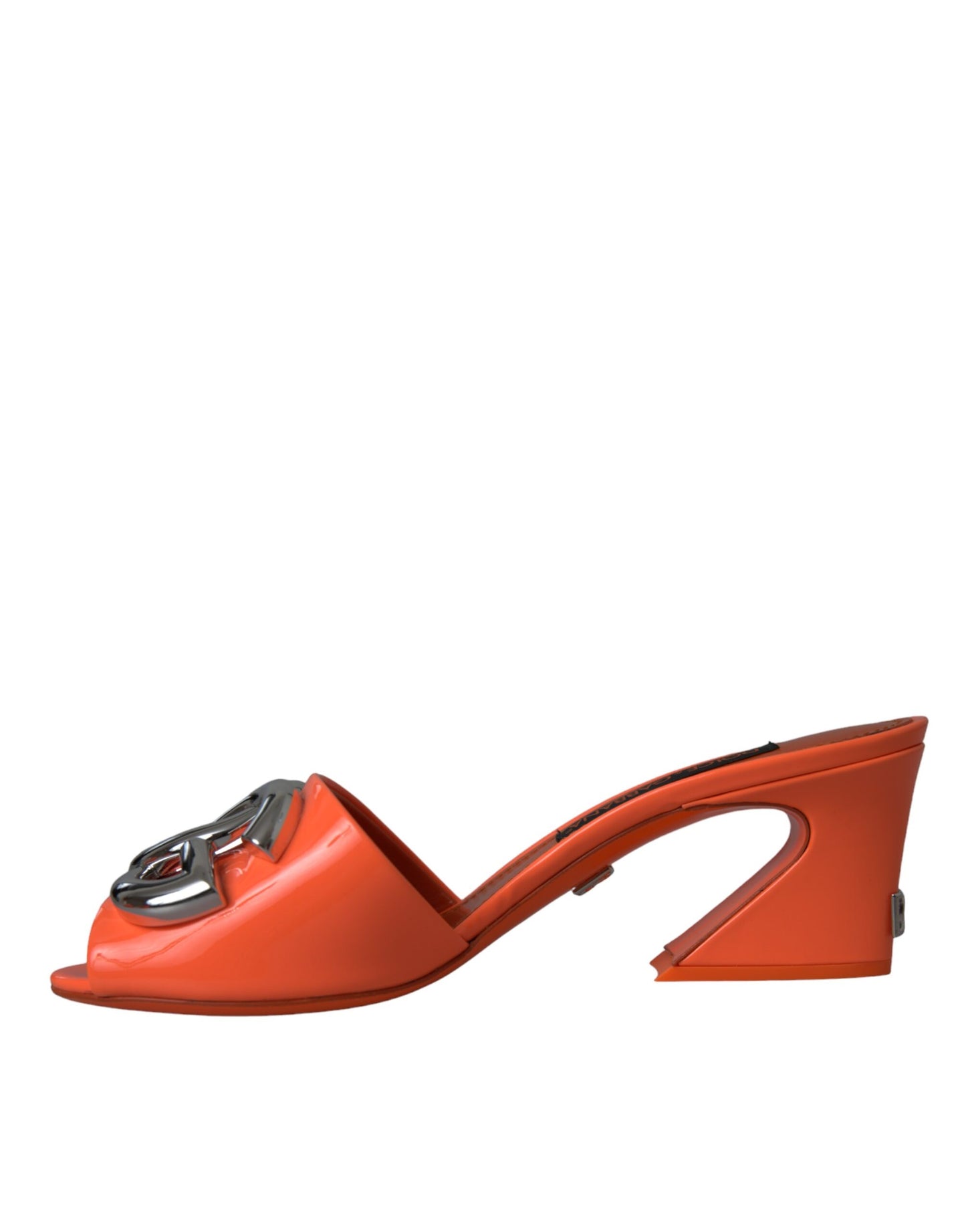 Orange DG Logo Slides Heels Sandals Shoes