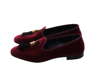 Stanboul Burgundy Velvet Flat Shoes