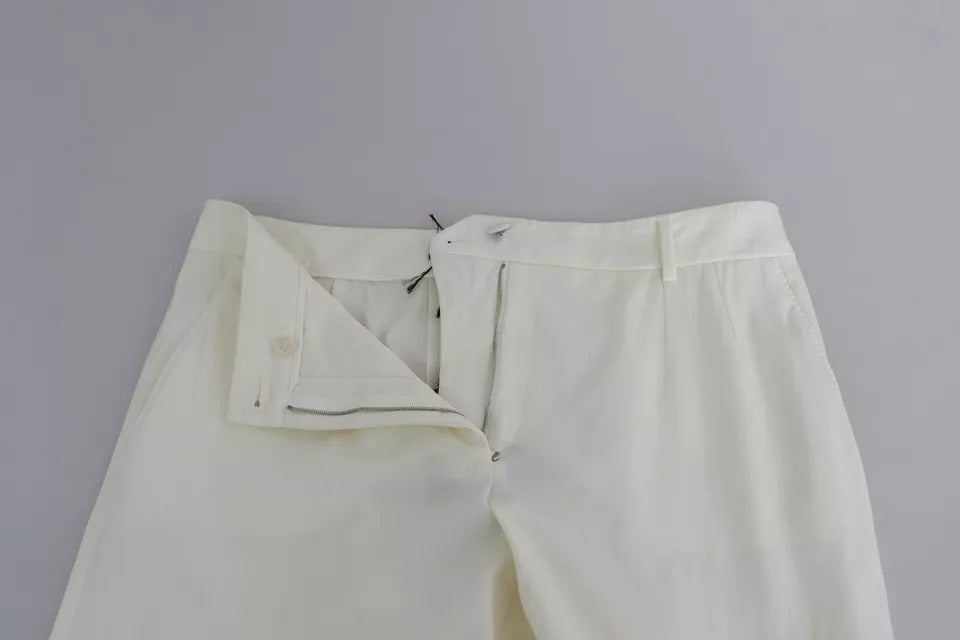 White Wide Leg Virgin Wool Pants