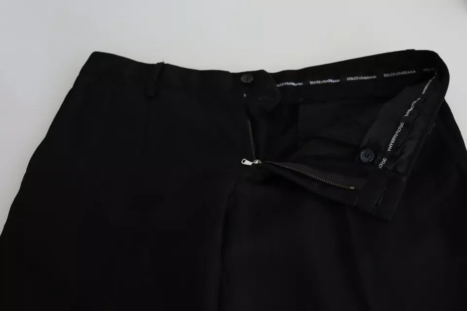 Black Cotton Stretch Dress Formal Pants