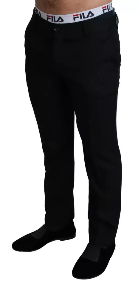 Black Cotton Stretch Dress Formal Pants