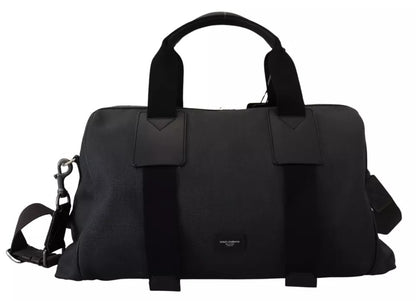 Black Gray Holdall Tote Men Hand Shoulder Bag