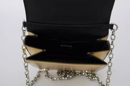 Gold Shoulder #DG GIRLS Leather Sling Clutch Purse Bag