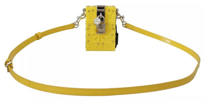 Yellow Plexiglass Crystals Box Padlock Women Clutch Bag