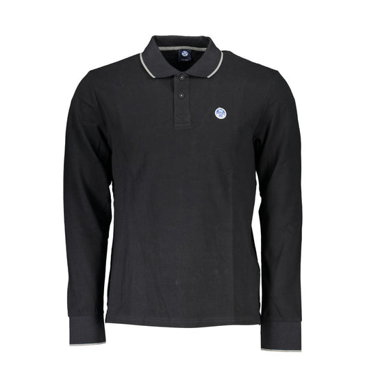 Black Cotton Men Polo Shirt