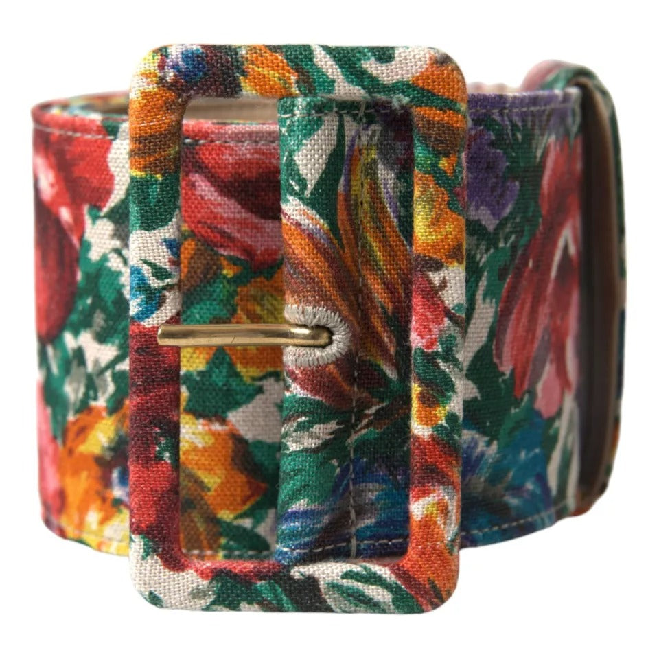 Multicolor Carretto Fabric Wide Waist Belt