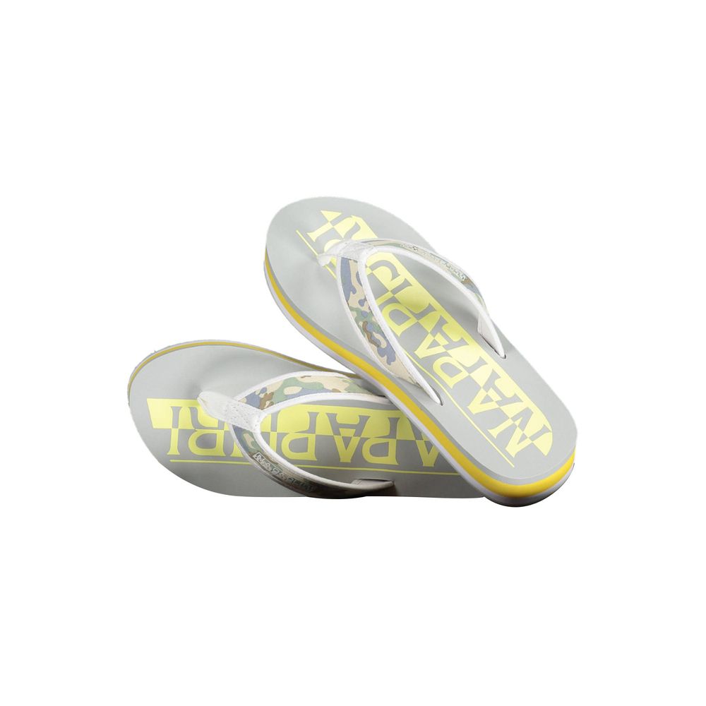 Contrasting Logo Flip Flops in Sunny Yellow