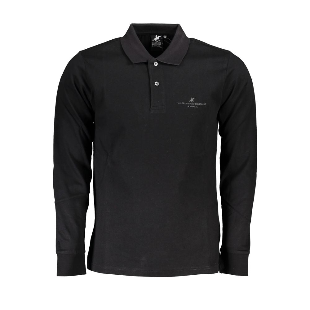 Black Cotton Polo Shirt