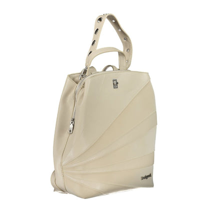 Beige Polyethylene Backpack