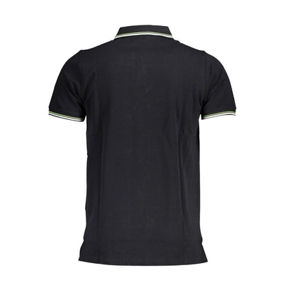 Black Cotton Men Polo Shirt