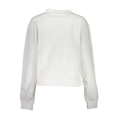 Chic White Printed Sweatshirt with Rhinestones