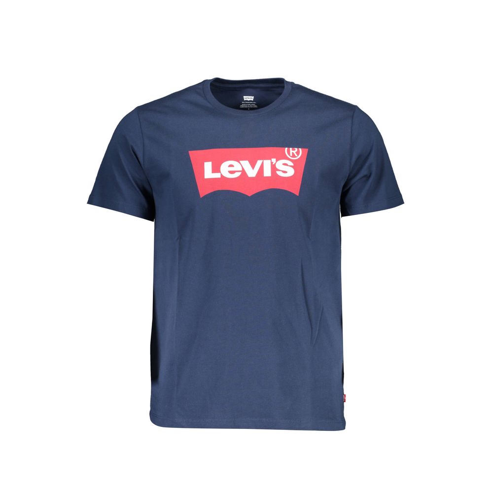 Classic Crew Neck Blue Tee with Logo