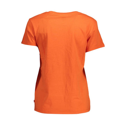 Chic Orange Logo Print Tee