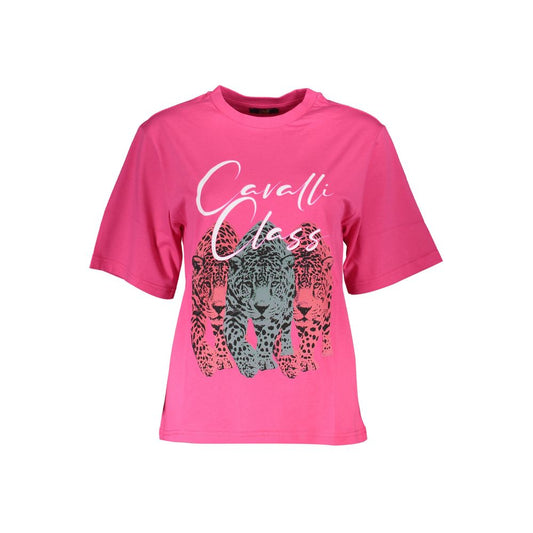 Elegant Slim Fit Pink Tee with Chic Print