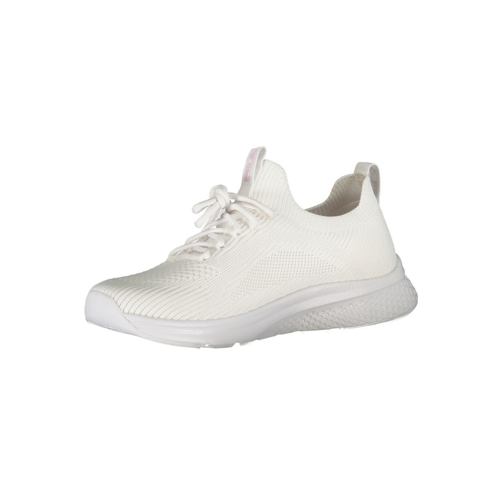 Elegant White Run-It Sneakers with Rose Detailing