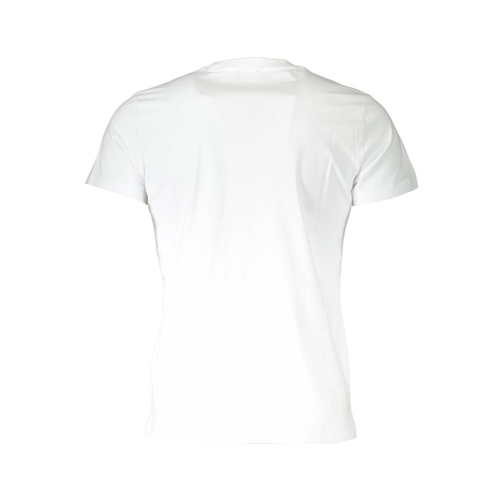 Sleek White Printed Crew Neck Tee