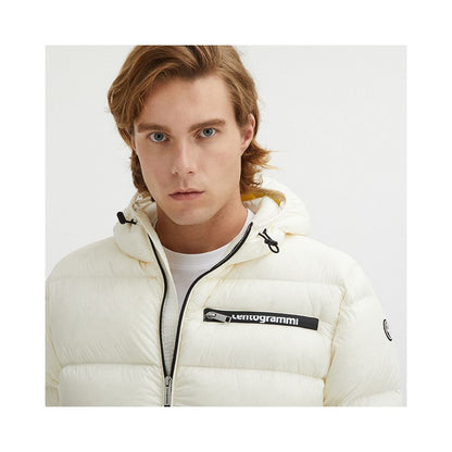 Elegant White Hooded Down Jacket