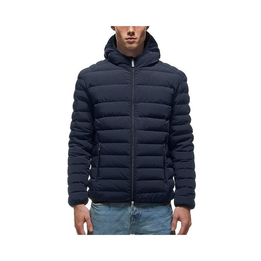 Blue Nylon Men Jacket