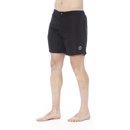 Black Polyester Men Swimwear