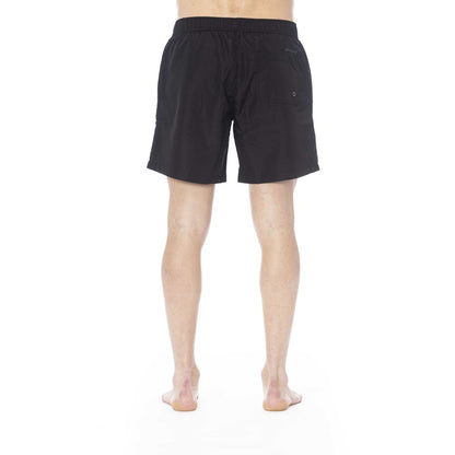 Black Polyester Men Swimwear