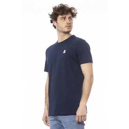 Blue Cotton Men T-Shirt