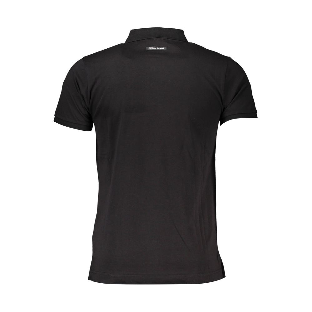 Black Cotton Men Polo Shirt