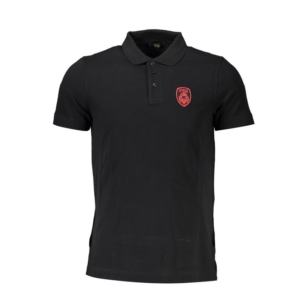 Black Cotton Men Polo Shirt