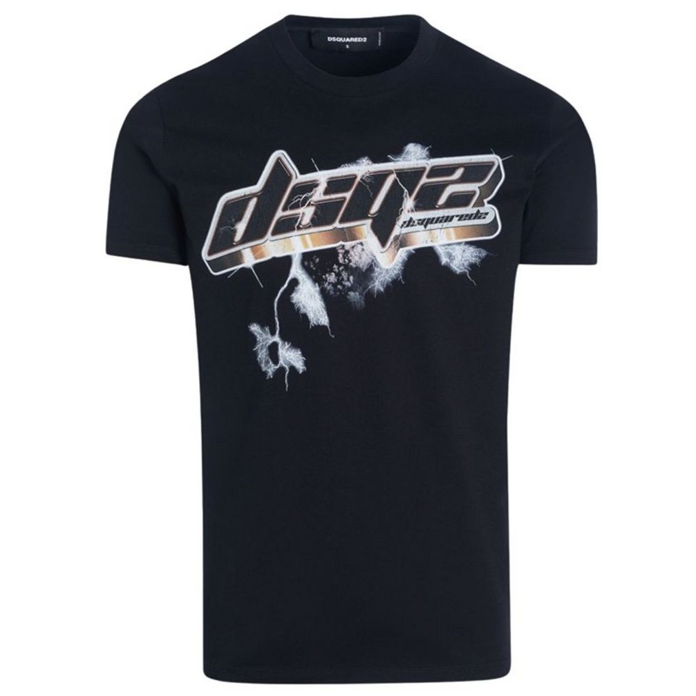 Sleek Black Graphic Tee for the Modern Man