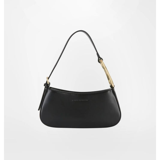 Black Polyester Women Shoulder Bag