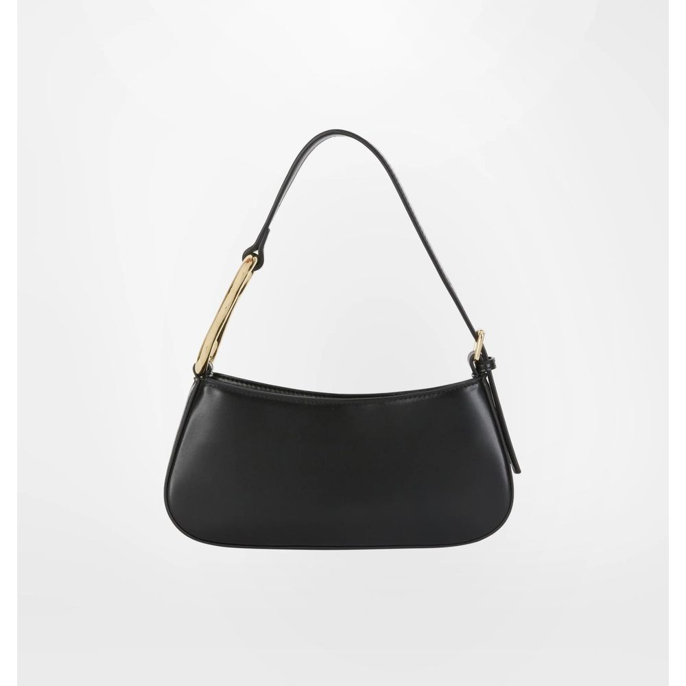 Black Polyester Women Shoulder Bag