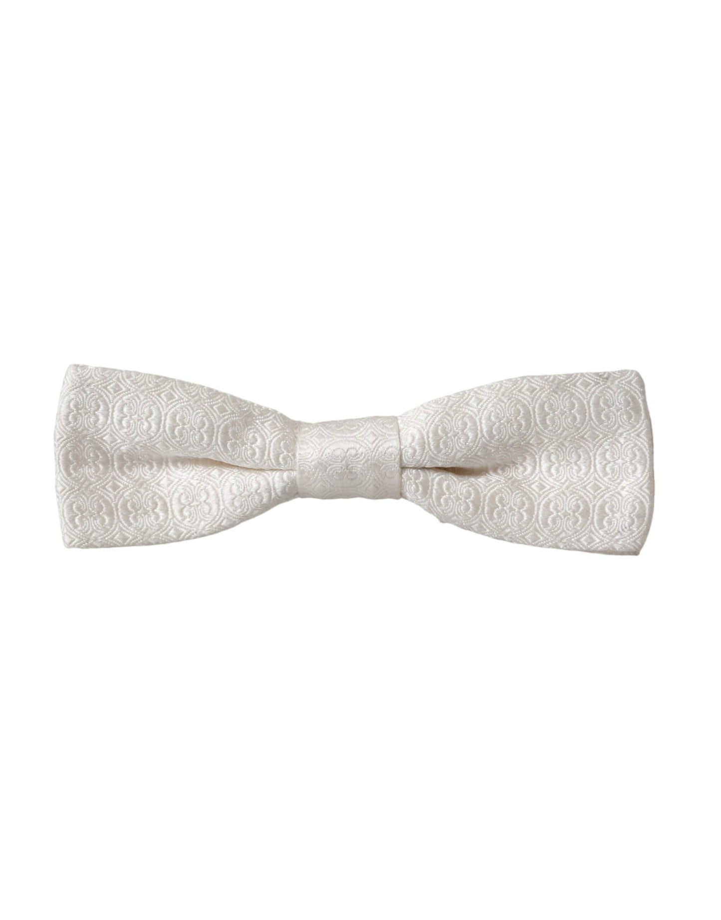 White Silk Patterned Adjustable Neck Men Papillon Bow Tie