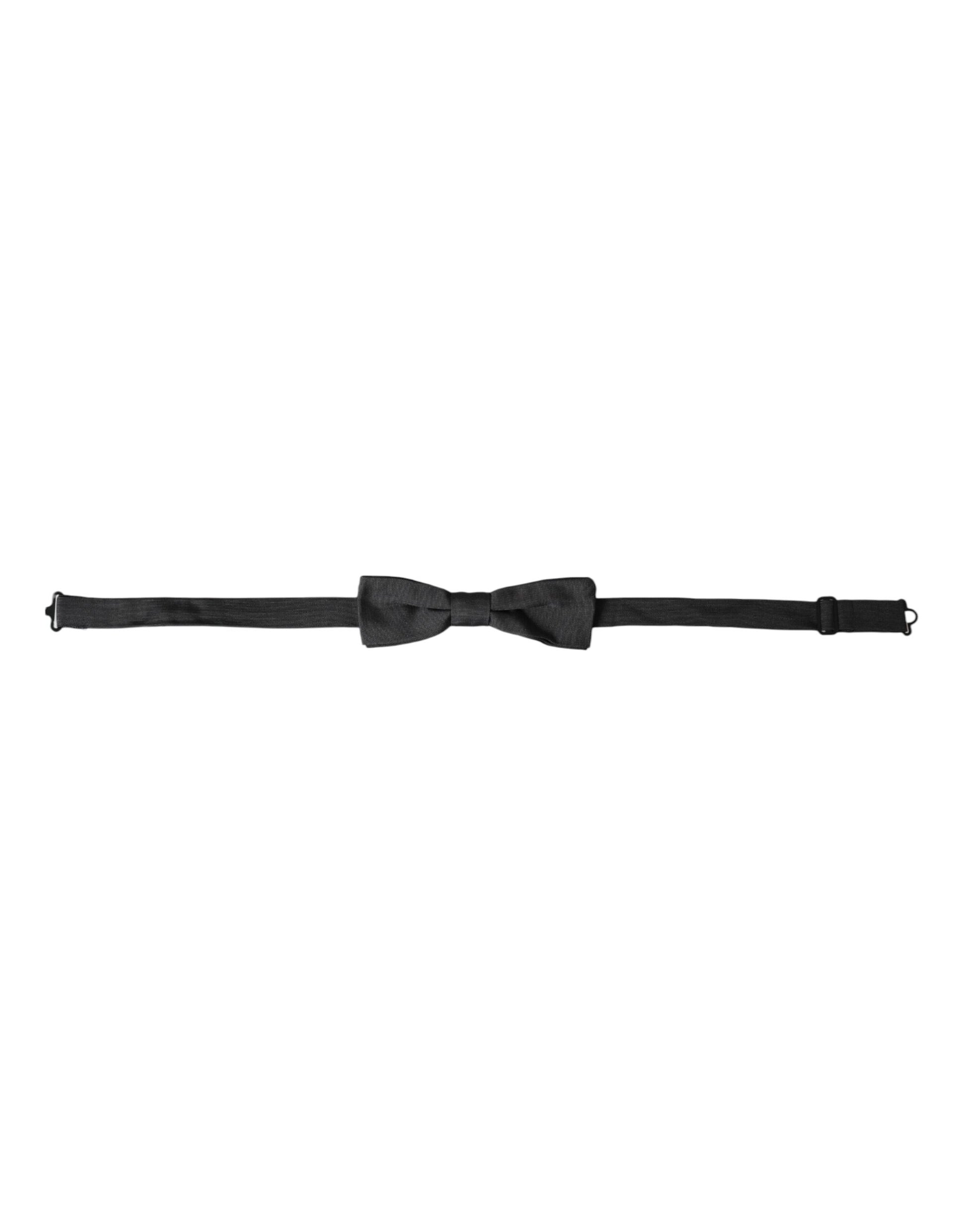 Black Silk Adjustable Neck Men Bow Tie