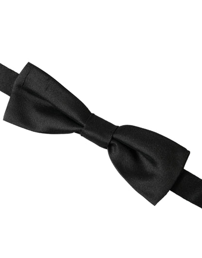 Black Silk Adjustable Neck Men Bow Tie