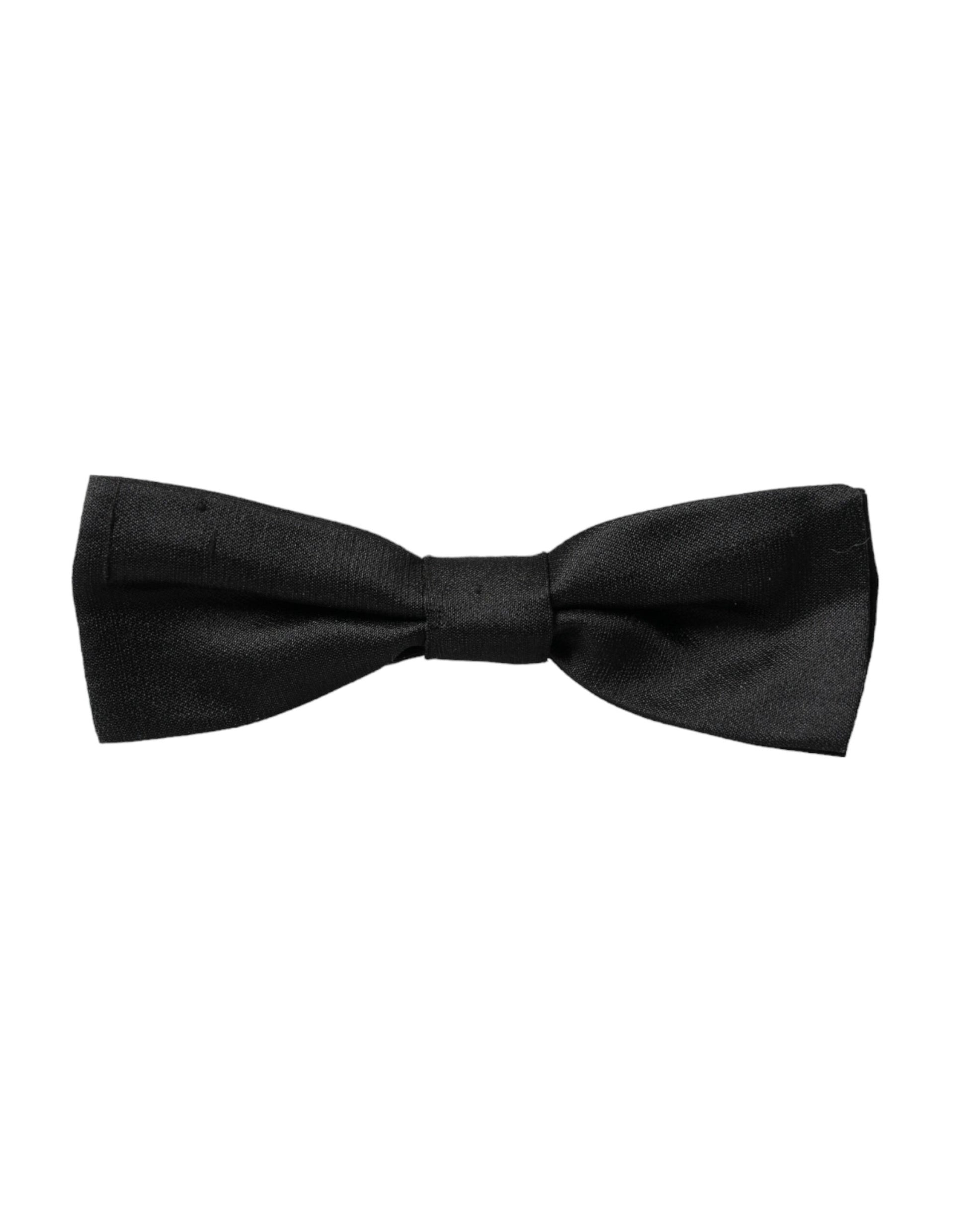 Black Silk Adjustable Neck Men Bow Tie