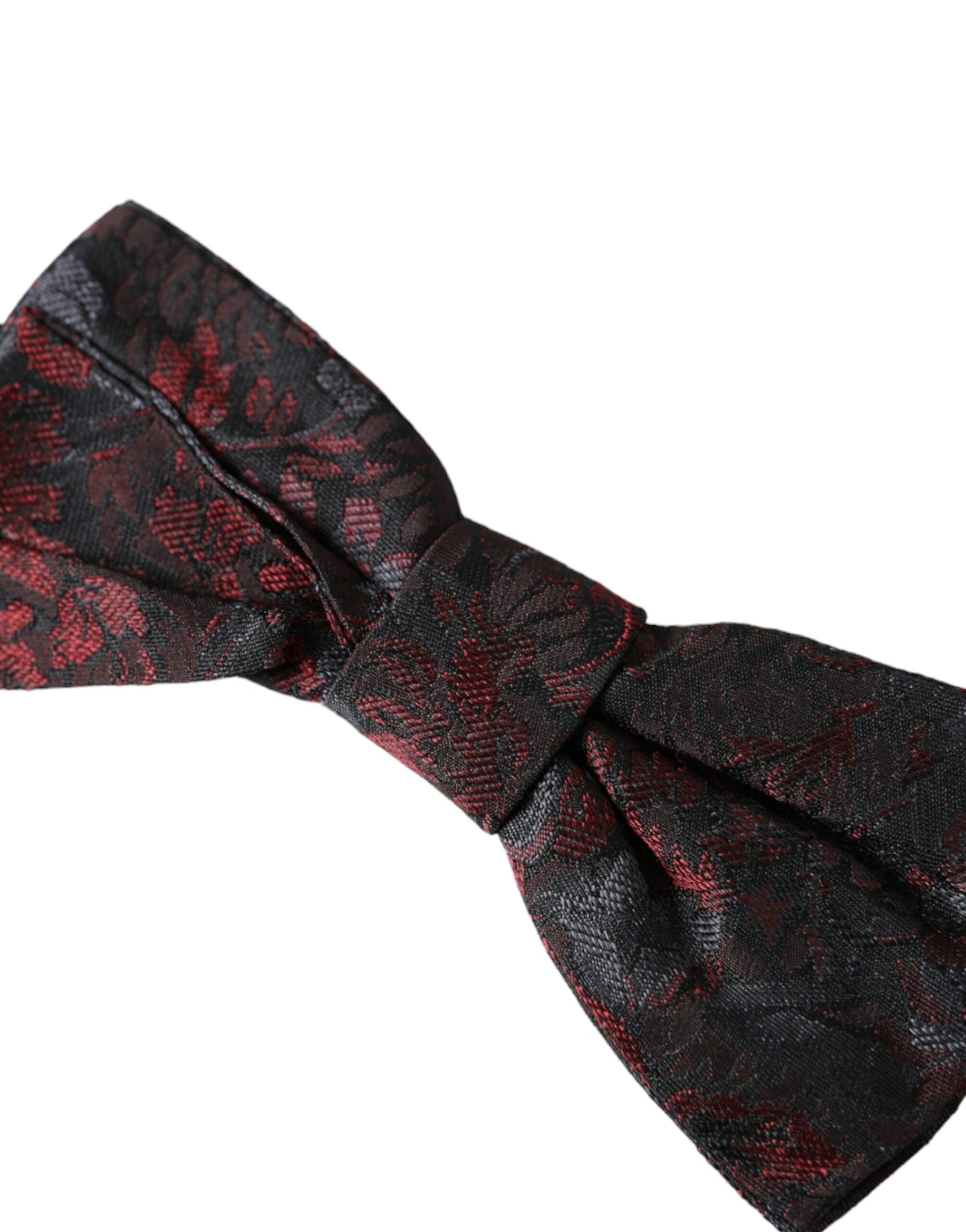 Red Black Floral Adjustable Neck Men Bow Tie