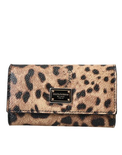 Brown Leopard PVC Pouch Key Holder Case Keyring