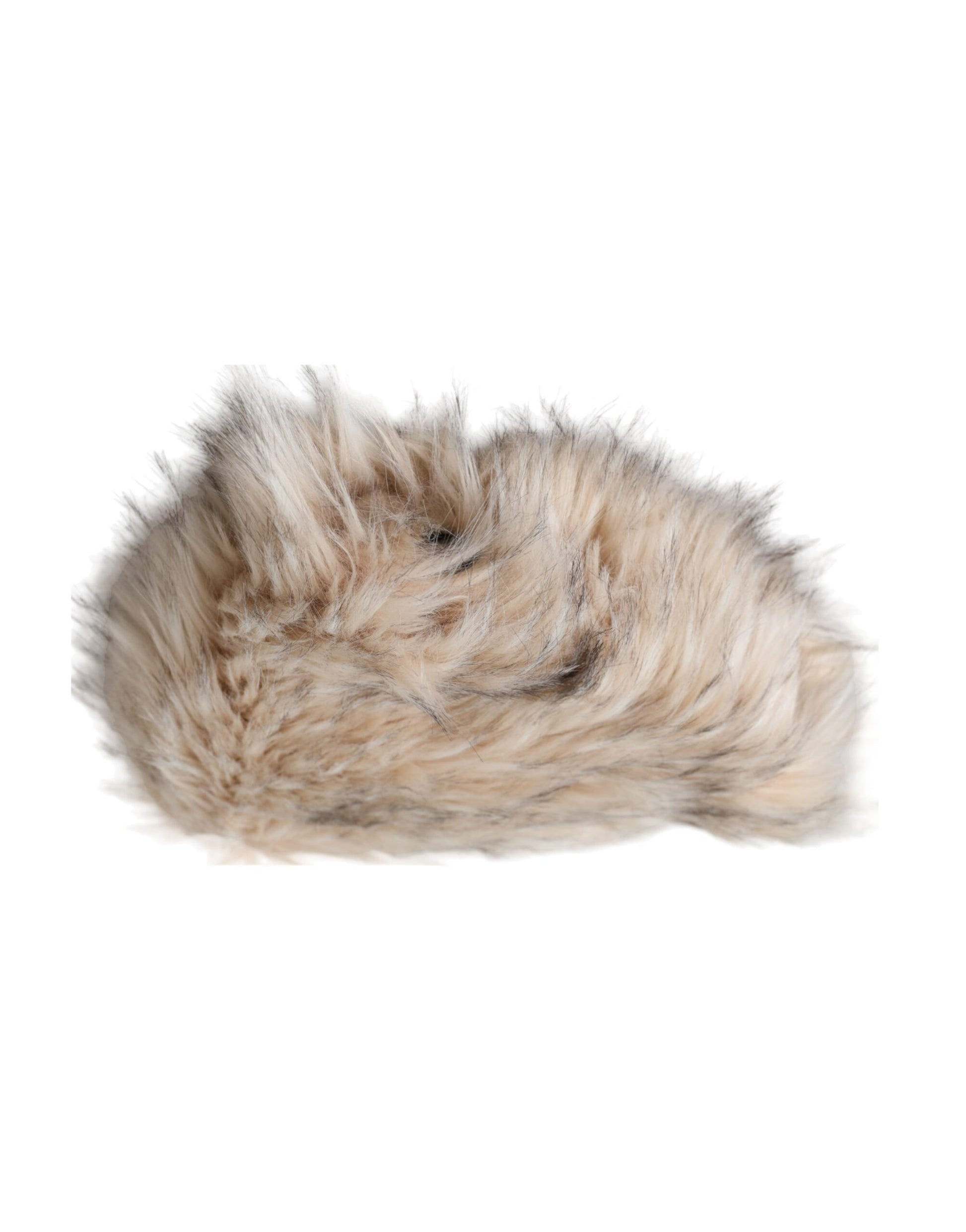 Beige Acrylic Fur Women Bucket Hat