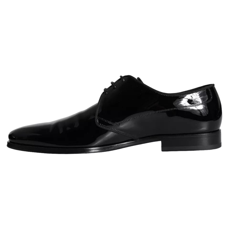 Black Calfskin Leather Derby Men Dress Shoes