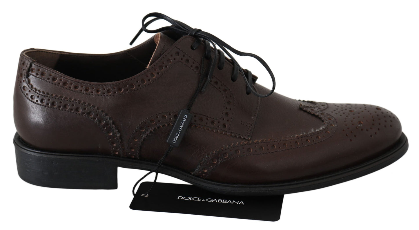 Elegant Brown Leather Derby Brogues